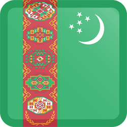 Flag of Turkmenistan - Button Square