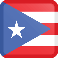 Flag of Puerto Rico - Button Square