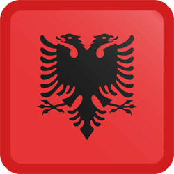 Flag of Albania - Button Square