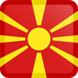 Flag of North Macedonia - Flag of North Macedonia - Button Square