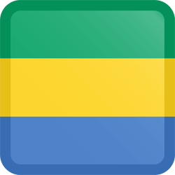 Flag of Gabon - Button Square