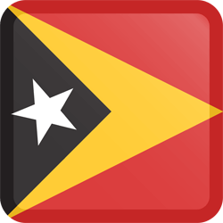 Flag of East Timor - Button Square