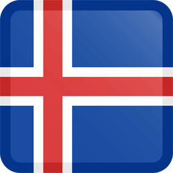 Flag of Iceland - Button Square