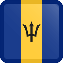 Flag of Barbados - Button Square