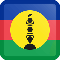 Flag of New Caledonia - Button Square