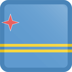 Flag of Aruba - Button Square