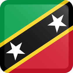 Flag of Saint Kitts and Nevis - Button Square