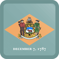 Flag of Delaware - Button Square