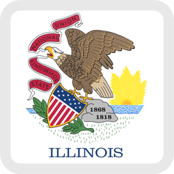 Flag of Illinois - Button Square
