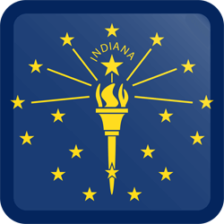 Flag of Indiana - Button Square