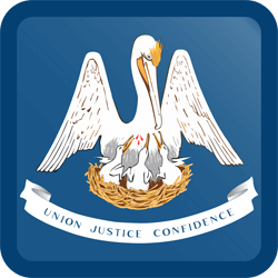 Flag of Louisiana - Button Square