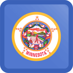 Flag of Minnesota - Button Square