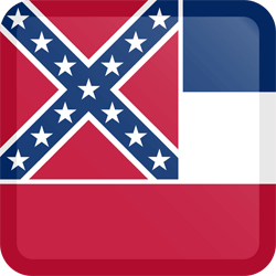 Flag of Mississippi - Button Square