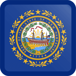 Flag of New Hampshire - Button Square
