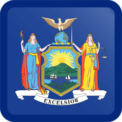 Flag of New  York - Button Square