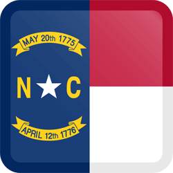 Flag of North Carolina - Button Square