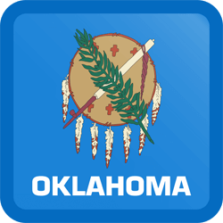 Flag of Oklahoma - Button Square