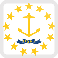 Flag of Rhode Island - Button Square