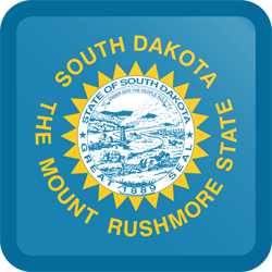 Flag of South Dakota - Button Square