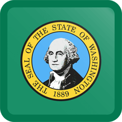 Flag of Washington - Button Square