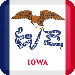 Flag of Iowa - Button Square