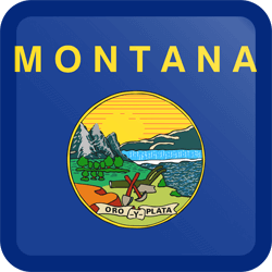 Flag of Montana - Button Square