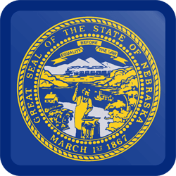 Flag of Nebraska - Button Square