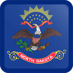 Flag of North Dakota - Button Square