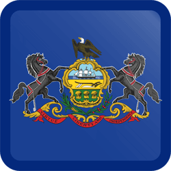 Flag of Pennsylvania - Button Square