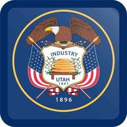 Flag of Utah - Button Square