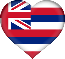 Flag of Hawaii - Heart 3D