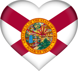 Flag of Florida - Heart 3D