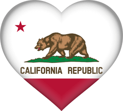 Flag of California - Heart 3D