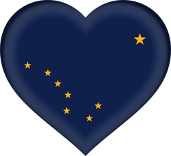 Flag of Alaska - Heart 3D