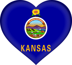Flag of Kansas - Heart 3D