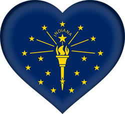Flag of Indiana - Heart 3D