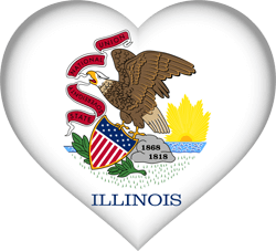 Flag of Illinois - Heart 3D