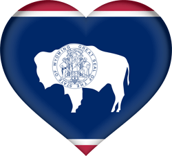 Flag of Wyoming - Heart 3D