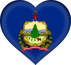 Flag of Vermont - Heart 3D