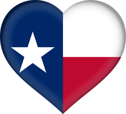 Flag of Texas - Heart 3D