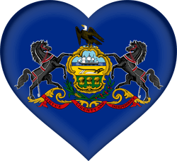 Flag of Pennsylvania - Heart 3D