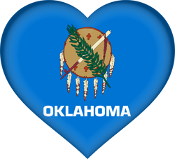 Flag of Oklahoma - Heart 3D