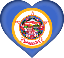 Flag of Minnesota - Heart 3D