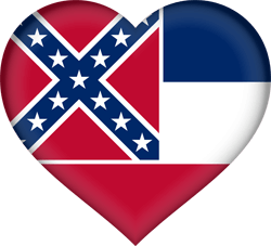 Flag of Mississippi - Heart 3D