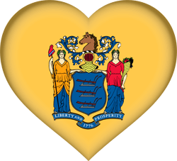 Flag of New Jersey - Heart 3D