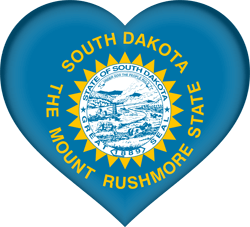 Flag of South Dakota - Heart 3D