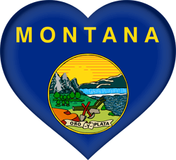 Flag of Montana - Heart 3D