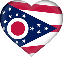 Flag of Ohio - Heart 3D