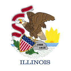 Flag of Illinois - Round