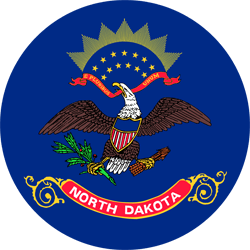 Flag of North Dakota - Round